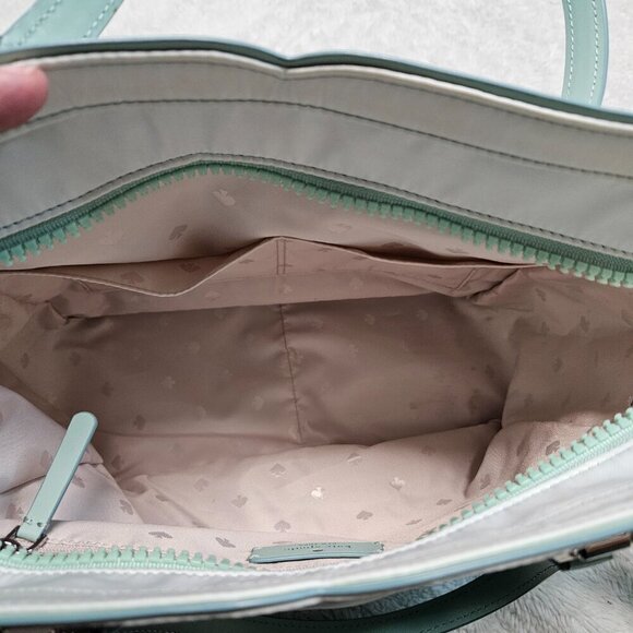 NWOT Kate Spade Jae Degrade White Mint Green Ombre Medium Satchel Hand bag Purse - Picture 8 of 16